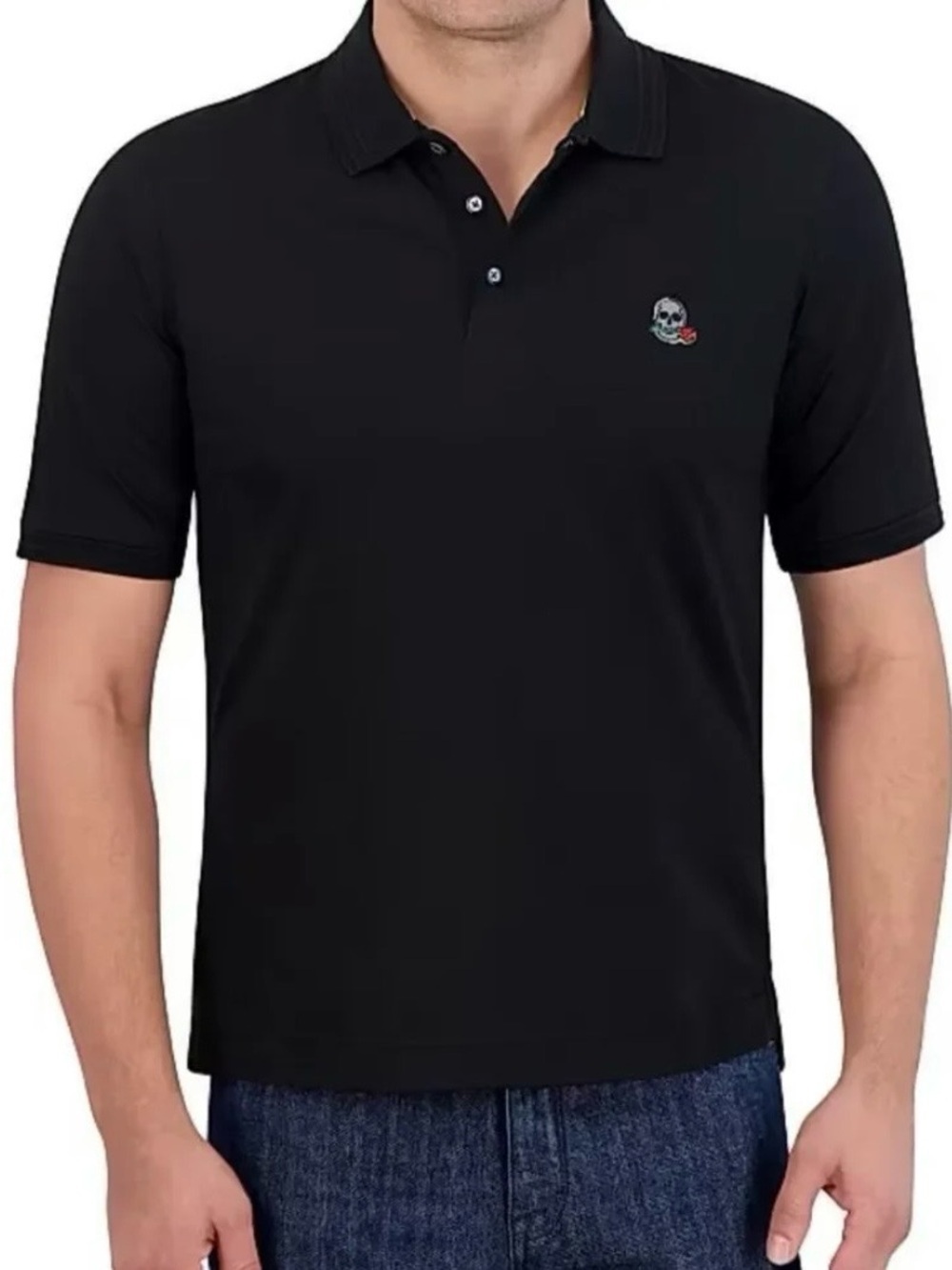 NWT Robert Graham The Player Black Polo Shirt Skull Rose 3XL Classic Fit